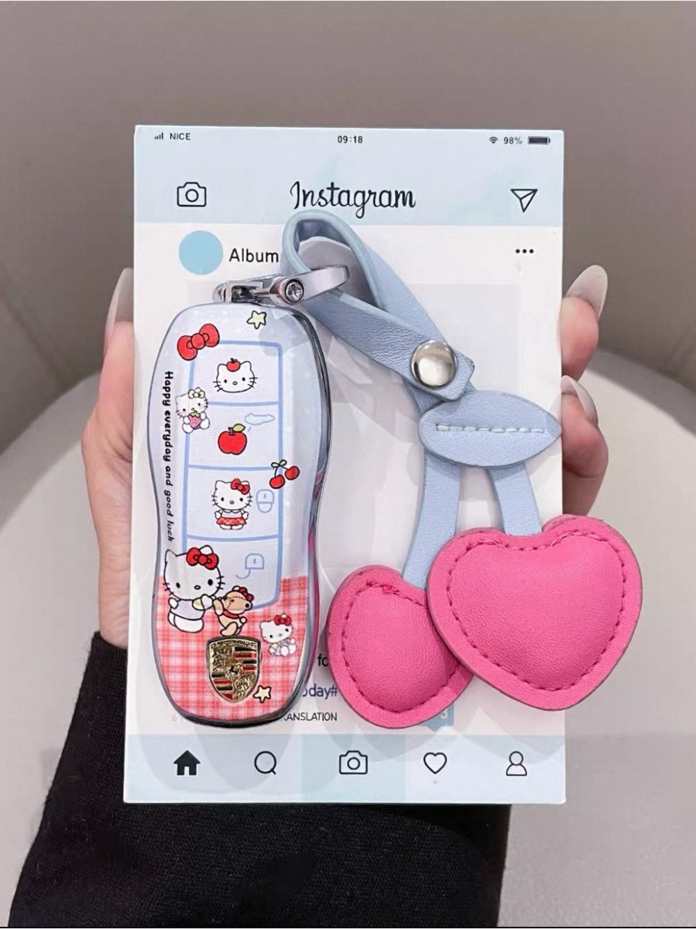 Hello Kitty Porsche Key Cover